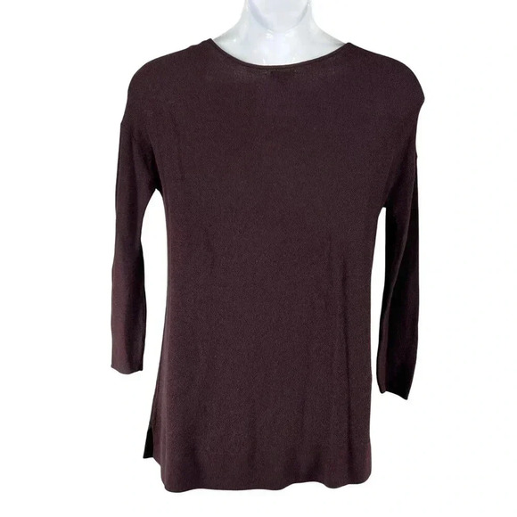 J Jill Womens M Washable  Merino Wool Blend Tunic Waffle Knit Sweater Minimalist - Picture 2 of 15